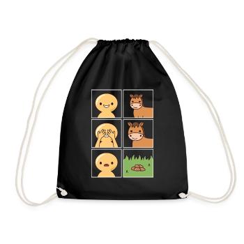 Horses Horse Manure Design for Owners of Horses - Drawstring Bag - black - Front