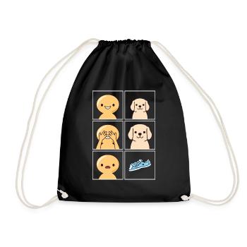Dog Destroying Shows Design for Dog Owners - Drawstring Bag - black - Front