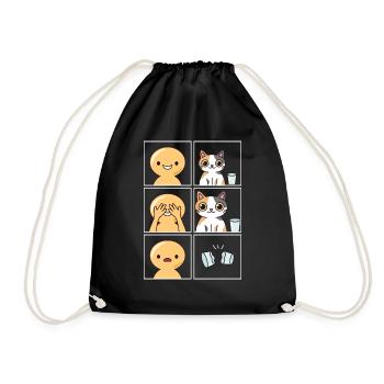 Un chat jette un design en verre pour les propriétaires de chats - Sac de sport léger - noir - Devant