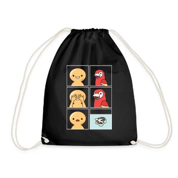 Papagei Kot Design für Papageienbesitzer - Turnbeutel - Schwarz - Vorne