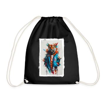 Colorful Tiger - Drawstring Bag - black - Front