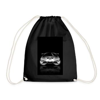 Car Black White Kids Gift - Drawstring Bag - black - Front