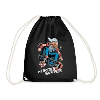 Nordic Skater Wikinger - Turnbeutel - Schwarz - Vorne