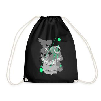 Smile Happy Me Green Splashes of Color - Drawstring Bag - black - Front