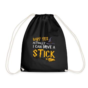 Why can I drive a stick - Drawstring Bag - black - Front