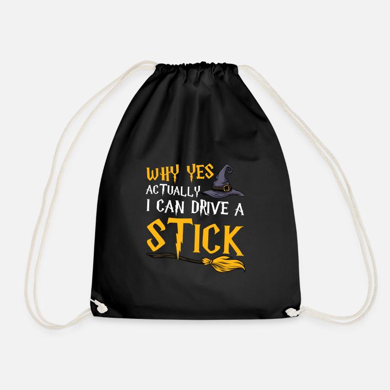 Why can I drive a stick - Drawstring Bag - black