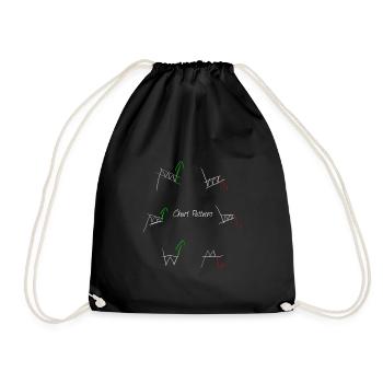 Chart patterns - Drawstring Bag - black - Front