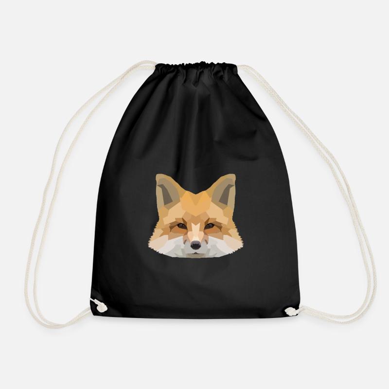 Fuchs Kopf - Turnbeutel - Schwarz