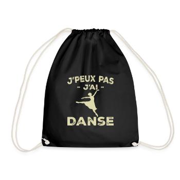 Je Peux Pas J'ai Danse - Femme Cadeau - Sac de sport léger - noir - Devant