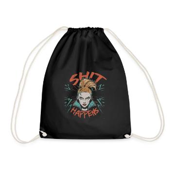 Shit Happens - Drawstring Bag - black - Front