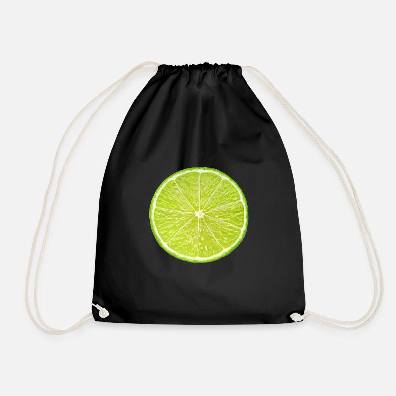 lime - Drawstring Bag - black