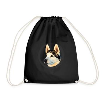 chien de traîneau - Sac de sport léger - noir - Devant
