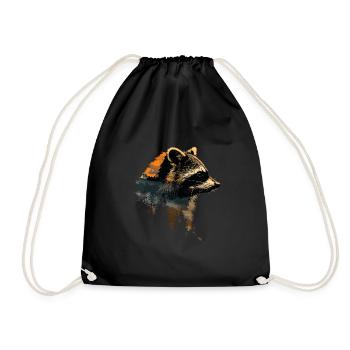 Mignon raton laveur raton laveur nature bébé raton laveur forêt - Sac de sport léger - noir - Devant