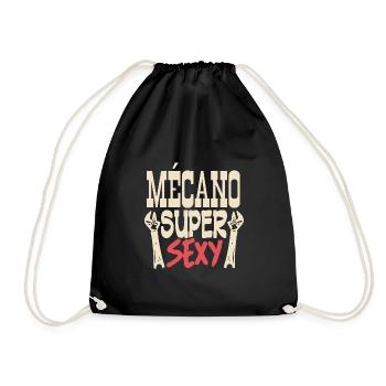 mécano super sexy - Sac de sport léger - noir - Devant