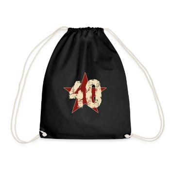 40th Birthday Years Gift Birthday Anniversary - Drawstring Bag - black - Front