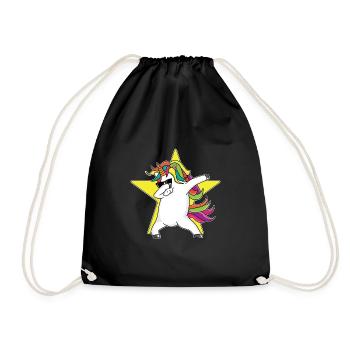 Lustige niedliche betupfende Einhorn-Geschenk-Idee - Turnbeutel - Schwarz - Vorne