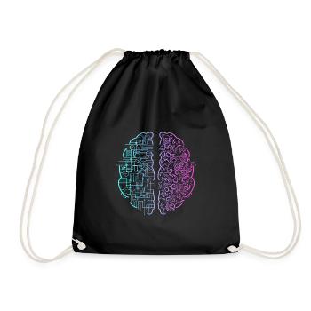 Left Brain Right Brain - Drawstring Bag - black - Front