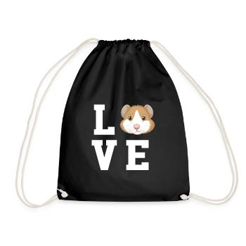 Love Pig Graphic Guinea Pig Owner Pet Cavy Animal - Turnbeutel - Schwarz - Vorne
