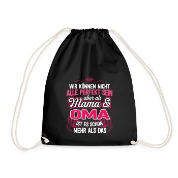 OMA - mama - Turnbeutel - Schwarz - Vorne