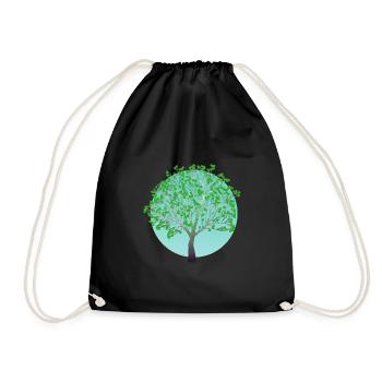 Arbre vert au printemps - Sac de sport léger - noir - Devant