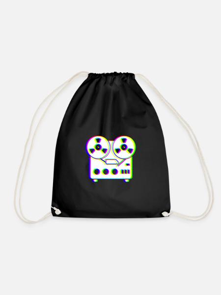 EDM Trikolor - Tonbandgerät - Glitch - Rave-Stil - Turnbeutel - Schwarz