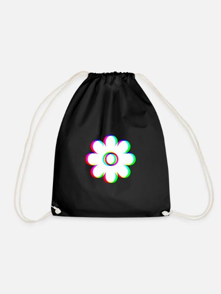 EDM Trikolor - Blüte 2 - Glitch - Rave Stil - Turnbeutel - Schwarz