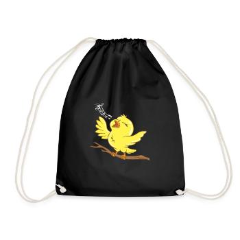 Birds Bird Lover Singing Bird Gift Idea Birthday - Drawstring Bag - black - Front