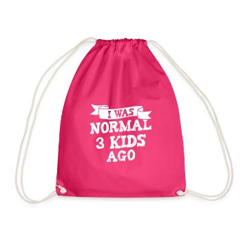 Ich war normal vor drei Kindern lustiges neues Muttergeschenk - Turnbeutel - Fuchsia - Vorne