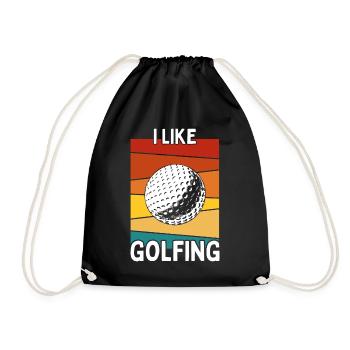 I LIKE GOLFING GOLF - Drawstring Bag - black - Front