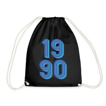 1990 Year of birth | Colors changeable - Drawstring Bag - black - Front
