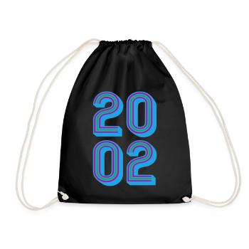 2002 Year of birth | Colors changeable - Drawstring Bag - black - Front