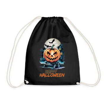 Joyeux Halloween avec Spooky House et Jack-o'-lanterns - Sac de sport léger - noir - Devant