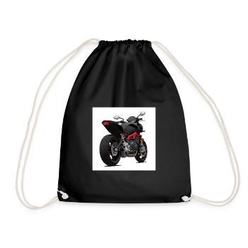 Black Motorcycle Design - Sporty - Drawstring Bag - black - Front