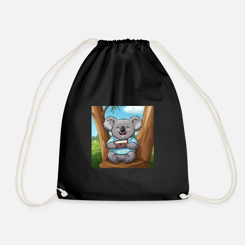 The Musical Koala - Drawstring Bag - black