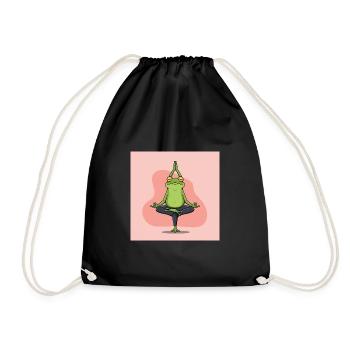 The Yoga Frog: Relaxation and Balance - Drawstring Bag - black - Front