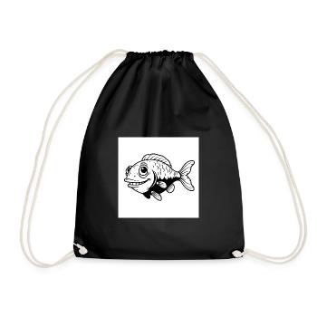 Fisch, Fun, Flossen - Ich bin der Chef im Teich - Turnbeutel - Schwarz - Vorne