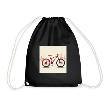 Herzschlag & Adrenalin – Mountainbike-Liebe - Turnbeutel - Schwarz - Vorne