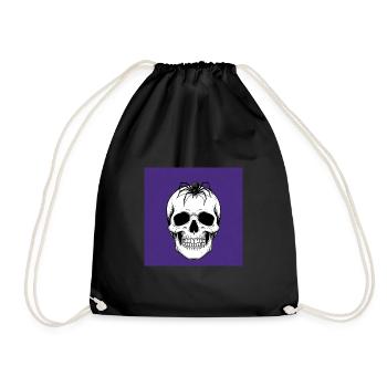 Totenkopf & Spinne: Symbole der Vergänglichkeit - Turnbeutel - Schwarz - Vorne