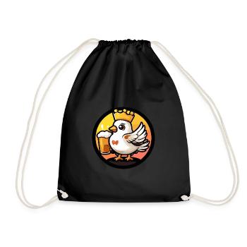 Pigeon Bird Beer - Drawstring Bag - black - Front