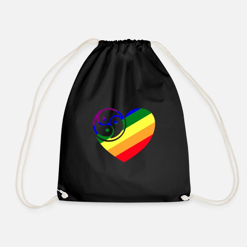 Regenbogen Triskelenherz - Turnbeutel - Schwarz