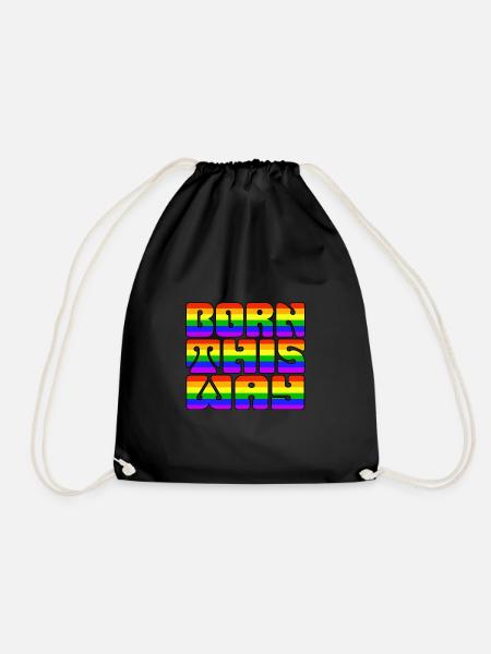Born This Way - Pride - Drawstring Bag - black