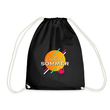 Endlich Sommer - Turnbeutel - Schwarz - Vorne