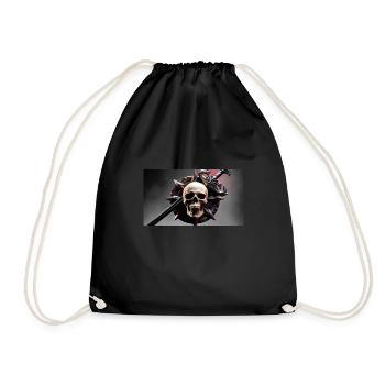 Skull Sword Lance - Drawstring Bag - black - Front