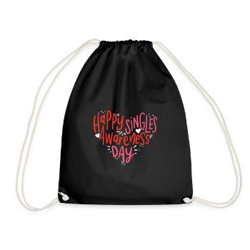 Happy Single Awareness Day Sein und ihr Geschenk lustig - Turnbeutel - Schwarz - Vorne