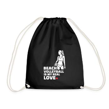 I love beach volleyball Stylish Beach - Drawstring Bag - black - Front