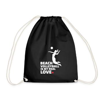 I love beach volleyball Stylish Beach - Drawstring Bag - black - Front