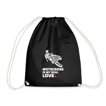 I love motocross - Drawstring Bag - black - Front