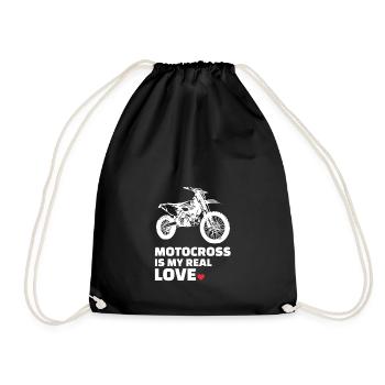 I love motocross - Drawstring Bag - black - Front