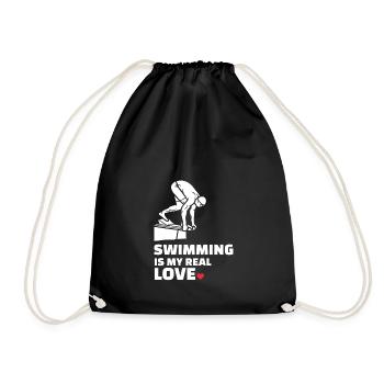I love swimming - Drawstring Bag - black - Front