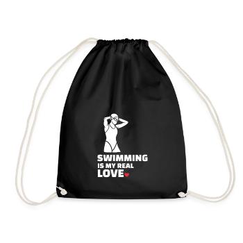 Ich Liebe Schwimmen - Turnbeutel - Schwarz - Vorne